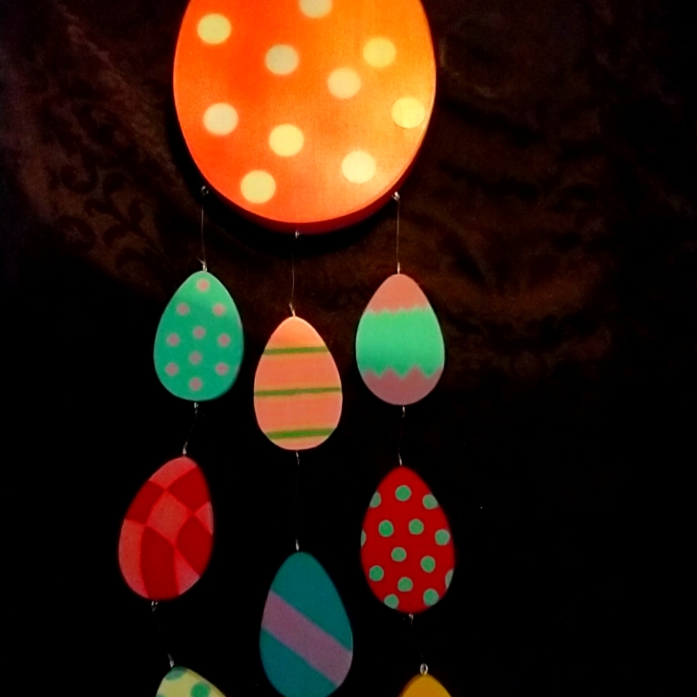 Handpainted Hanging Wood Easter Mobile